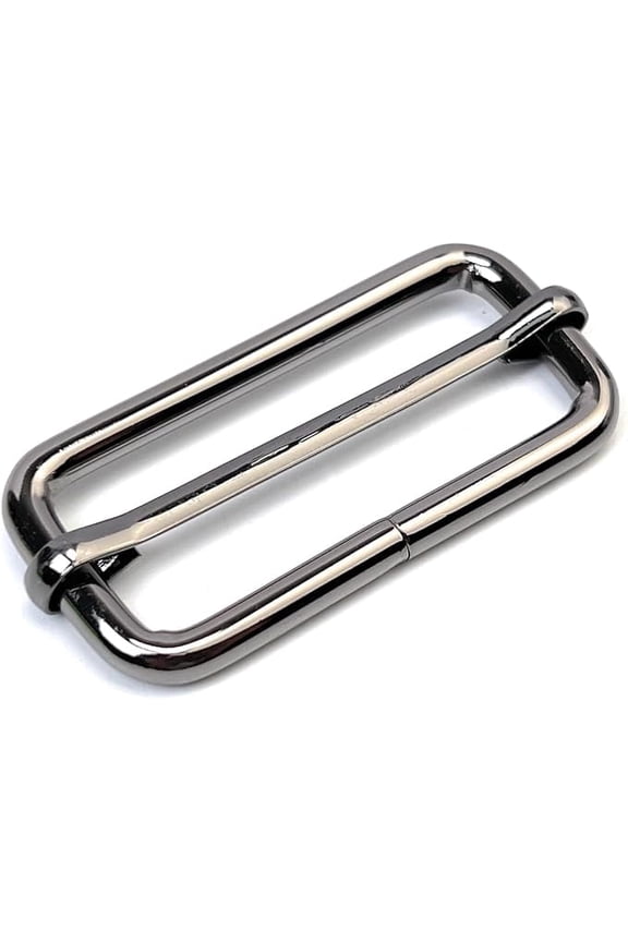 Metal Rectangle Buckle 2" X 0.8" Inside Size Slider Bar Strap Keeper Pack of 6(Gunmetal Black)