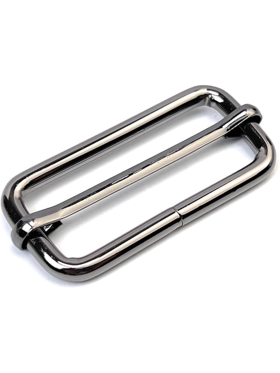 Metal Rectangle Buckle 2" X 0.8" Inside Size Slider Bar Strap Keeper Pack of 6(Gunmetal Black)