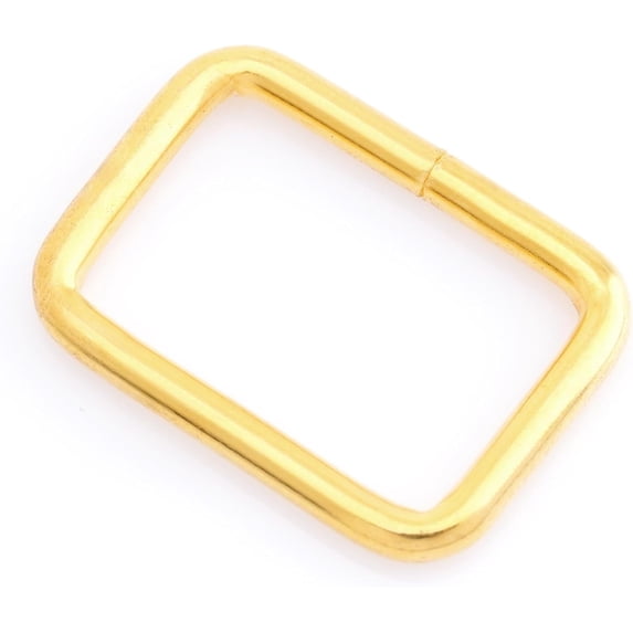 CRAFTME STUDIO 5/8 Inch Metal Rectangle Buckle Rings for 5/8, 3/4 and 1 Inch Straps, Heavy Duty Bag, Belt Loop and Purse Hardware, 20 PCS (Gold)