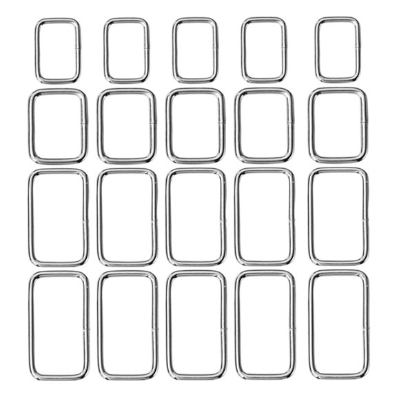 Metal Rectangle Loop Rings Wire Formed Buckles 4 Size Heavy Duty 20mm 25mm 32mm 38mm for Hand Bag Belt Purse Leather Webbing