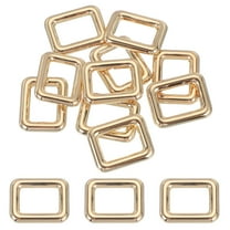 Uxcell Metal Rectangle Rings Buckle, Zinc Alloy Adjuster Sliders Webbing Strap Fasteners Gold 16mm