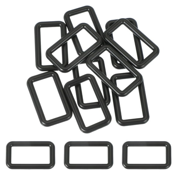 Uxcell Metal Rectangle Rings Buckle, Zinc Alloy Adjuster Sliders Webbing Strap Fasteners Black 32mm