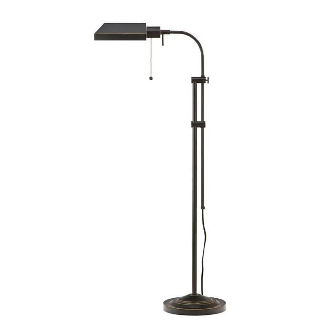 Adjustable Dark Bronze Metal Floor Lamp with Rectangular Shade