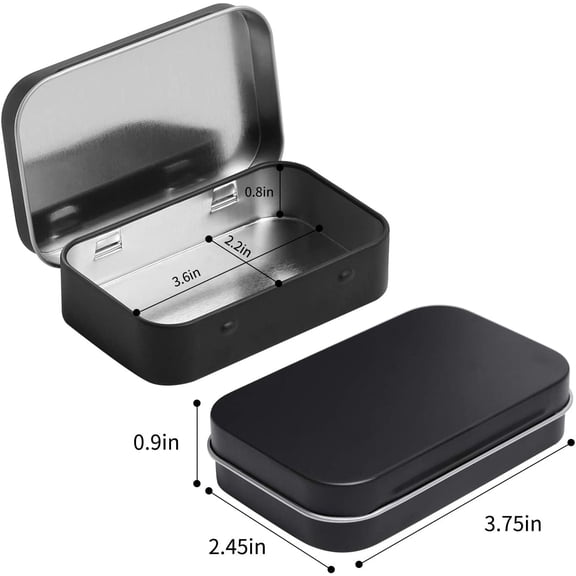 Metal Rectangular Hinged Tins - Pack of 40 Matte Black Mini Portable Box Containers Small Empty Storage Tins with Lids Home Organizer Kit for Storage Drawing Pin Jewelry Crafts$$Art & Craft
