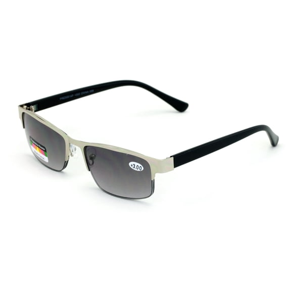 Metal Rectangular No Line Progressive Trifocal Sunglasses Reading Glasses - Better Then Bi-Focal bifocal - Outdoor Sun Reader