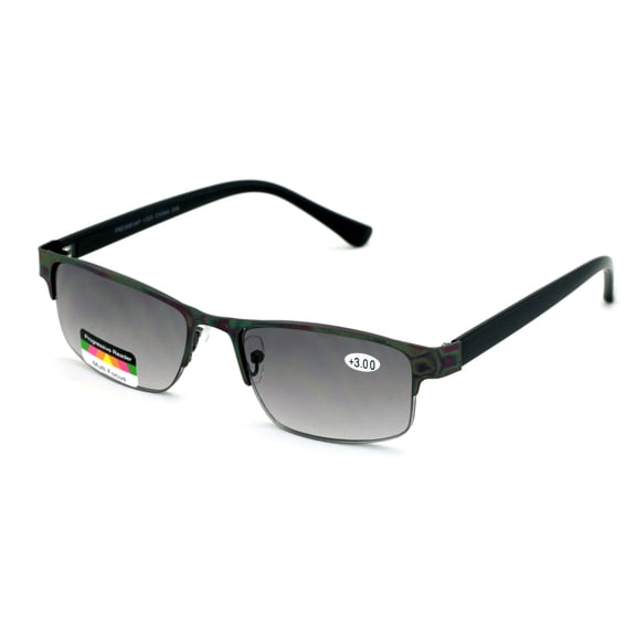 Metal Rectangular No Line Progressive Trifocal Sunglasses Reading Glasses - Better Then Bi-Focal bifocal - Outdoor Sun Reader