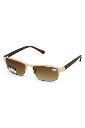 Metal Rectangular No Line Progressive Trifocal Sunglasses Reading Glasses - Better Then Bi-Focal bifocal - Outdoor Sun Reader