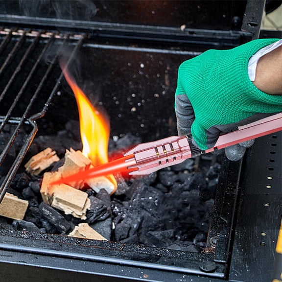 Metal Refillable Jet Flame Lighter, High Temperature Direct Ignition Structure, Windproof Spray Flame Design, Portable Tool for Barbecue, Kitchen Daily Use and Outdoor Activities, Pink