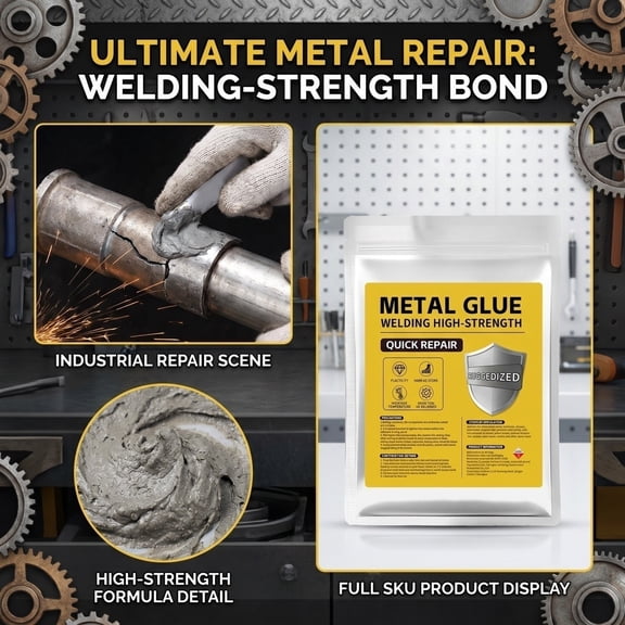 Metal Repair Compound | Heavy Duty Welding Adhesive for Plumbing Repair | Great Gift for Homeowners | Heat Resistant Epoxy Putty for Metal Repair