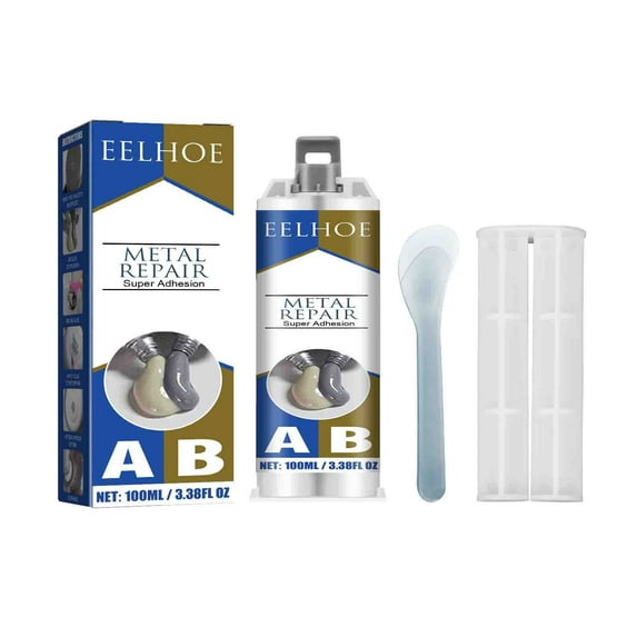 Metal Repair Glue, 1 Pack Professional Grade Metal to Metal Glue Heavy Duty for Metal, Plastics and Ceramics, High-Temperature Heat Resistant Epoxy Glue for Welding Steel, Aluminum, and DIY Craft