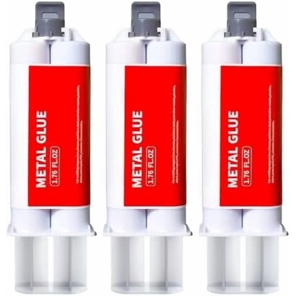 Metal Repair Glue, 2 Part Heavy Duty Epoxy Liquid Metal Welding, High Temp Resistant Repair Putty for Metal, Plastic, , Ceramic. Fix Leaks & Cracks for Auto(3Pcs)