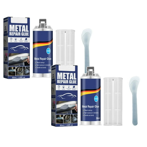 Metal Repair Glue, Casting Repair Glue, High Temperature Resistant Liquid Metal Welding Filler for Metal Casting Defect, 2 Pcs, 1.88x1.96x3.42"