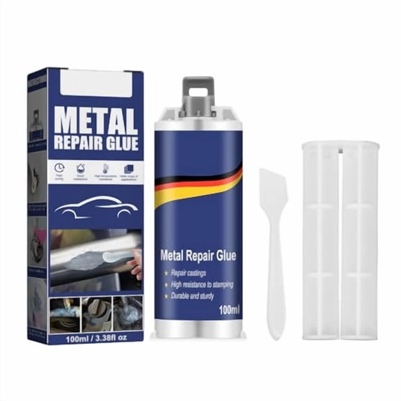 Metal Repair Glue,Metal Foundry Glue Set,Casting Repair Glue,Plastic, Ceramic,Wood, Bonds Steel,Aluminum,Cold & Heat Resistant,Quick Fix, Easy to Use
