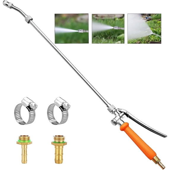 All-Metal Brass/Stainless Steel Replacement Sprayer Wand - 29 inches with Shut-Off Valve (Fits 1/4" & 3/8" Hoses)