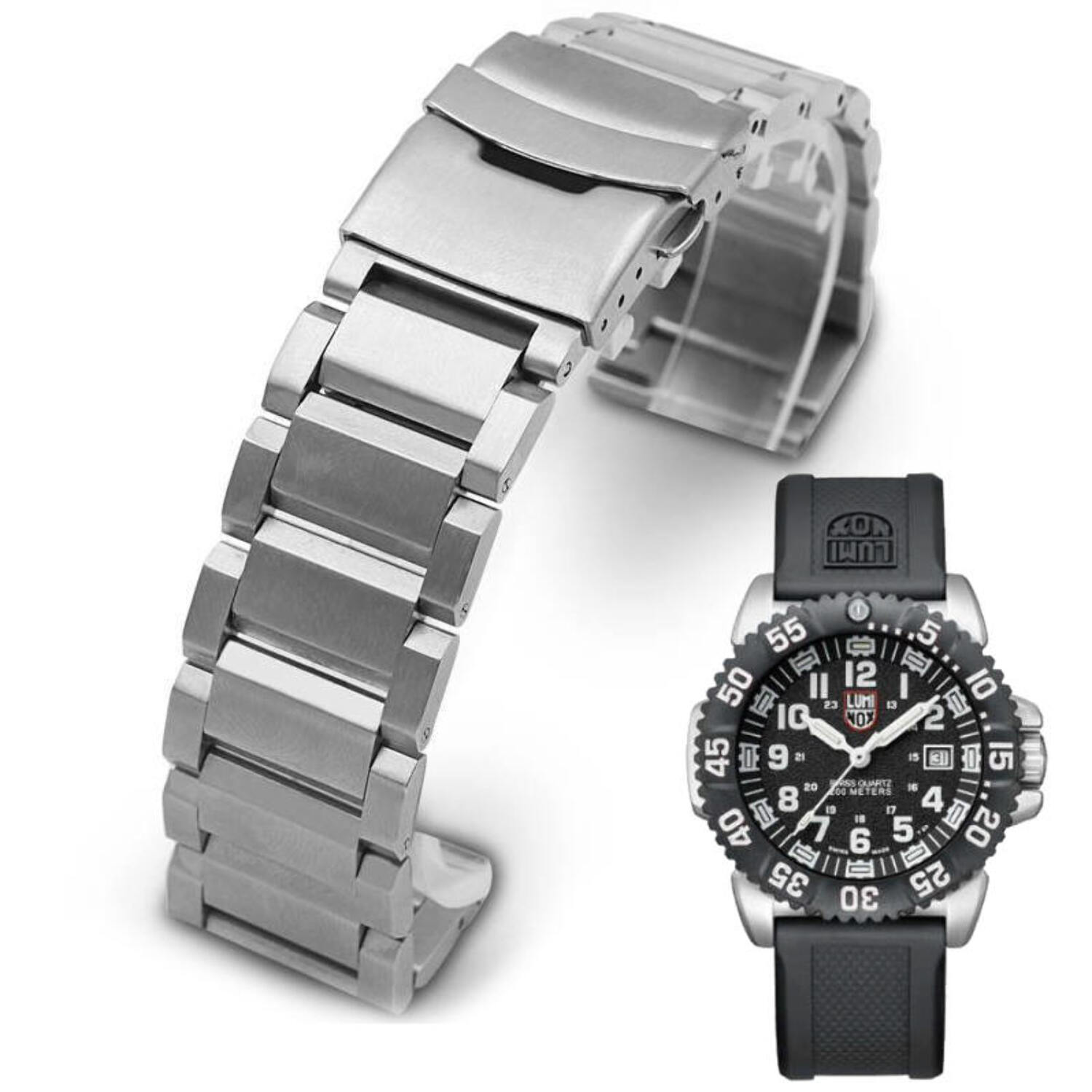 Metal Replacement Watch Band Fits Luminox Sea Colormark Dive 3150 3151 ...
