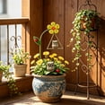 thumbnail image 1 of Metal Resin Ornaments Flower Arrangement - Iron Home Decor Cute Animal Swinging On Landscape Flower Pot Ornament, Rust-Proof Art for Decoration, 1 of 6