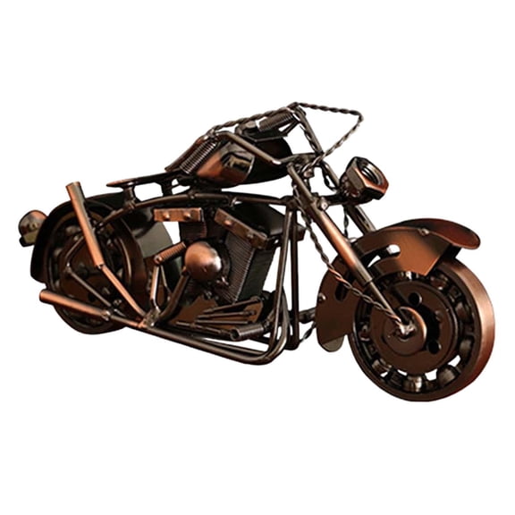 Metal Retro Motorcycle Figurine Statue Crafts 26x7x11.7cm Ornament Multipurpose Handmade Retro Net Weight 0.74kg for Dad Men Boyfriend Gift
