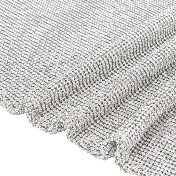 Metal Rhinestone Mesh Fabric 47x20 Inch Rhinestone Mesh Cloth Sparkling Rhinestone Ribbon Bling Rhinestone Diamond Ribbon Mesh Wrap Cuttable Mixed Color