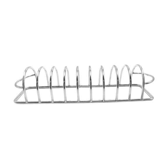 Metal Rib Rack for Grill Non Stick BBQ Stand for Pork and Lamb Chops Outdoor Camping Silver