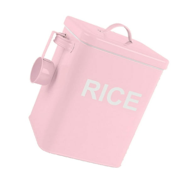 Metal Rice Canister Airtight Storage Container for Grains Bean Kitchen Accessory
