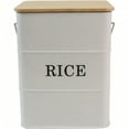 thumbnail image 1 of Metal Rice Storage Container | Farmhouse Rice Canister with Lid & Measuring Scoop - Sealed Design for Kitchen Countertop Food Storage, 1 of 3