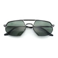 thumbnail image 1 of Metal Rim Geometric Octagonal Double Bridge Retro Hustler Luxe Sunglasses Gunmetal - Green, 1 of 7