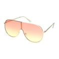 thumbnail image 1 of Metal Rim Shield Racer Oversize Retro Fashion Sunglasses Gold Orange Yellow Gradient, 1 of 4