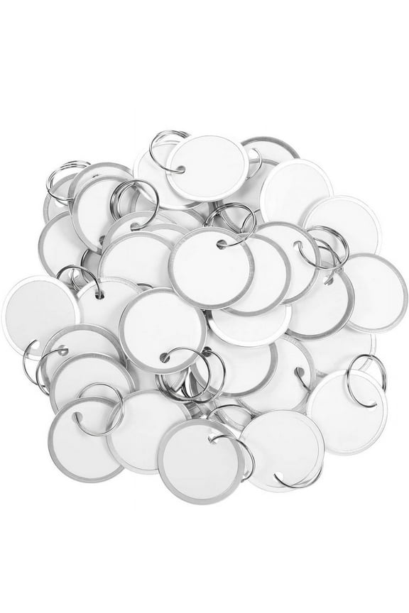 HOT! Metal Rim Tags Key Round Paper with Rings White Label for Car Keys and Door (100)