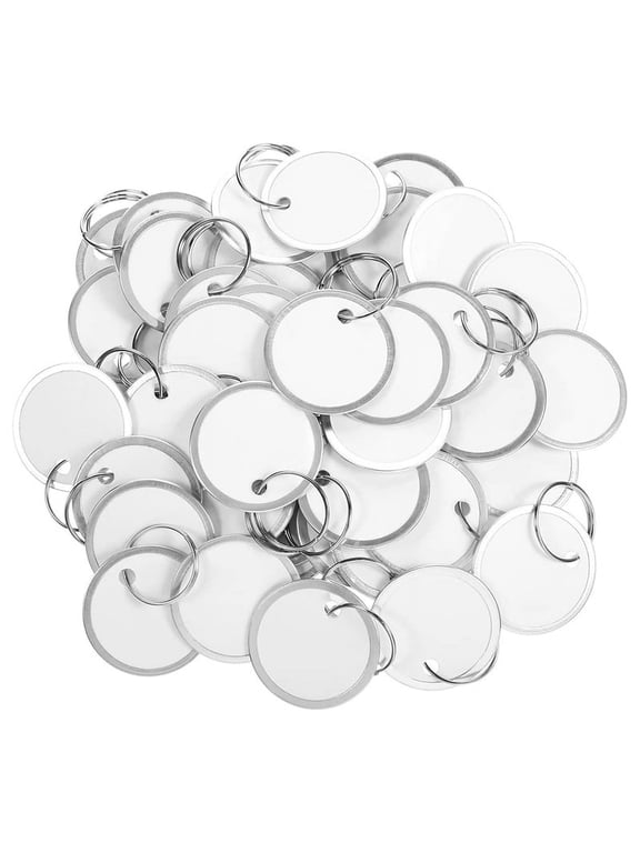 Metal Rim Tags Key Tags Round Paper Tags with Metal Rings for Car Keys and Door Keys (50Pcs)