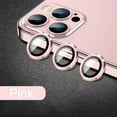 thumbnail image 1 of Metal Ring Camera Lens Protector Glass For iPhone 11 12 13 14 Pro Max Full Cover Camera Protector For iPhone 14 Plus 12 13 Mini Pink 12 ProMax (3Pcs), 1 of 6
