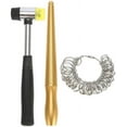 Metal Ring Mandrel Sizer, Gauge Set with Jewelers Rubber Hammer Mallet