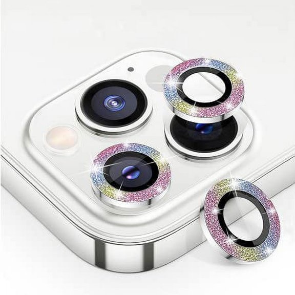 Metal Ring Protector Glass for iPhone 11 12 13 Pro Max Camera Lens Protection On iPhone 12Pro 13Pro 14 Pro Max Camera Film (Iphone 11 Pro Max Diamond Colorful)