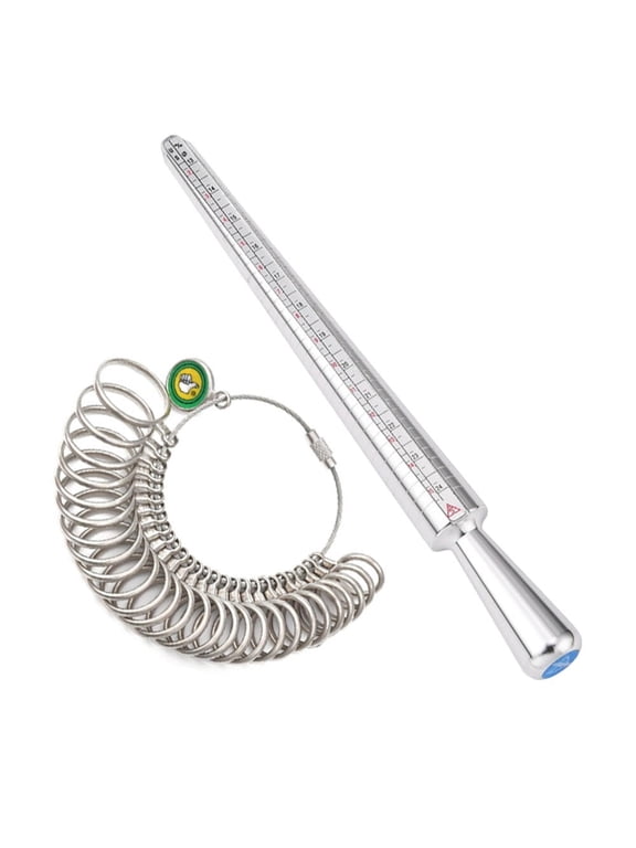 Metal Ring Sizer Gauge Mandrel Finger Measure Stick Standard Tool Sliver A7