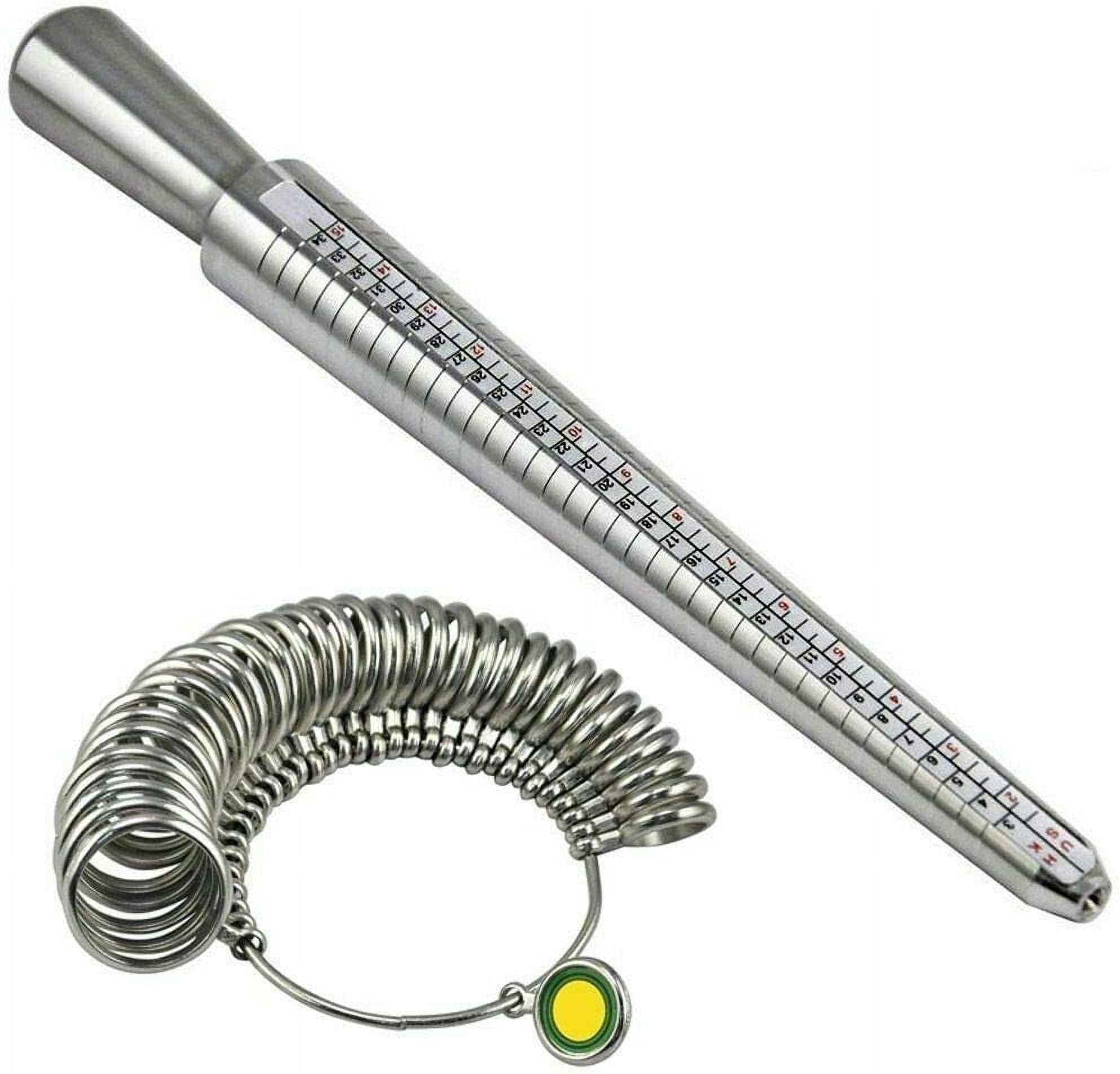 VERACT Metal Ring Sizer Gauge Mandrel Finger Sizing Measure Stick Standard Tool Sliver