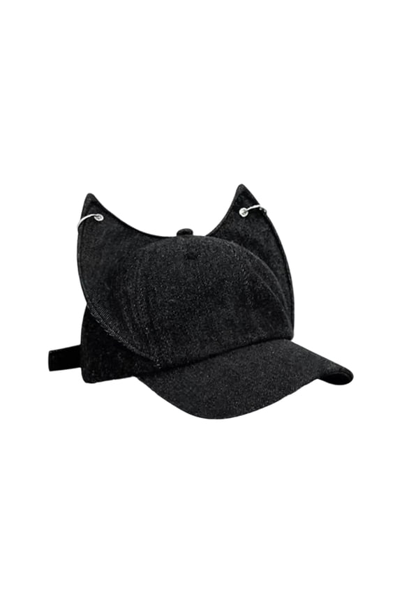 Metal Rings Dog Ear Baseball Hat for Female Fashion Cool Driver Hat Cool Girl Skull Caps All Matching Rockers Headwear