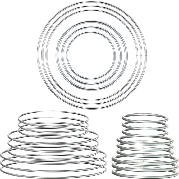 Metal Rings Hoops Metal Dream Catcher Macrame Steel Craft Rings Floral Hoop for Wreaths Macrame Projects(24 Pcs,Circle)