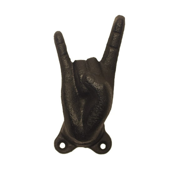 Metal Rocker Rock On Hand Wall Hook Hat Coat Key Rack Music Artist Musician Man Cave Home Bar Game Room Decor