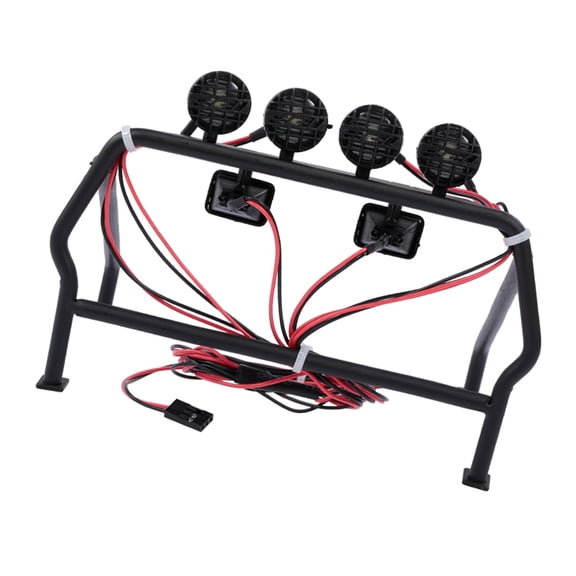 Stable Roll Cage with 6 LED Light Systems For 1/10 Scale Remote Control Car Model Protective Roll Cage Frame Car Decors