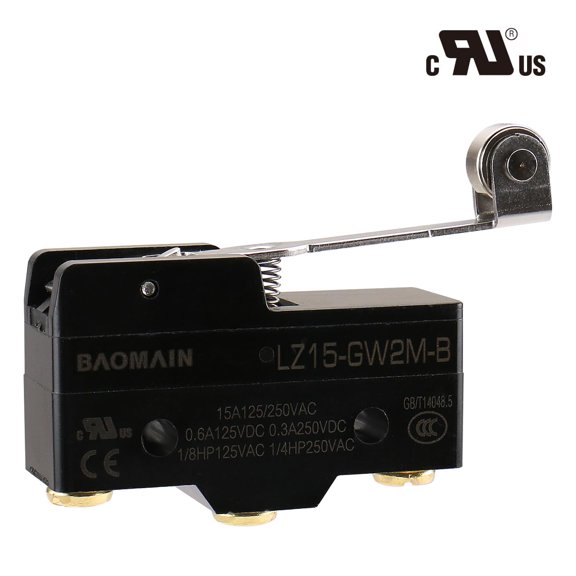 Metal Roller Lever Switch 15A 125/250VAC 2-Pack UL Recognized