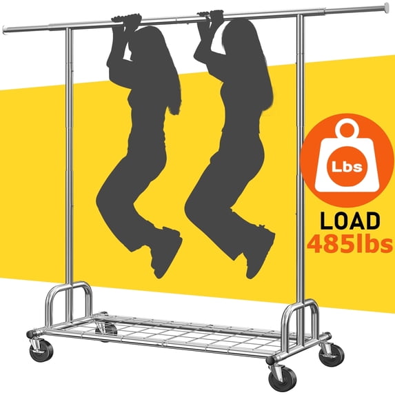 Metal Rolling Commercial Closet Organizer, 485 lbs, 75.00 x 21.60 x 70.00"