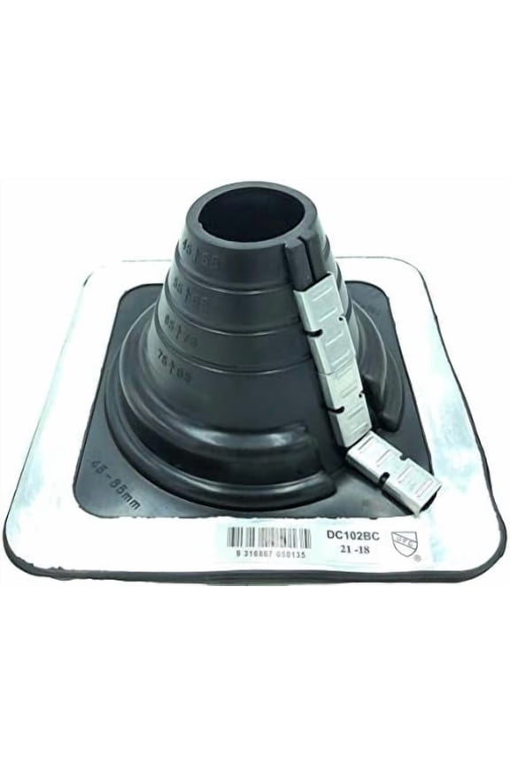 Metal Roof Pipe Flashing Boots Kit - Comes with Free Screws, Hex Bit Diver, and Pair of Nitrile Coated Gloves (#2, Black - Square Base Zipper Boot)$$Tools & Hardware Other