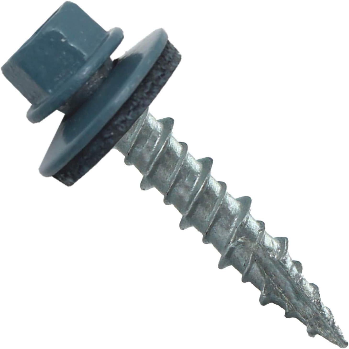 Metal Roofing Screws (1000) 10 X 1" Slate Blue Hex Head Sheet Metal Roof Screw. Self Starting