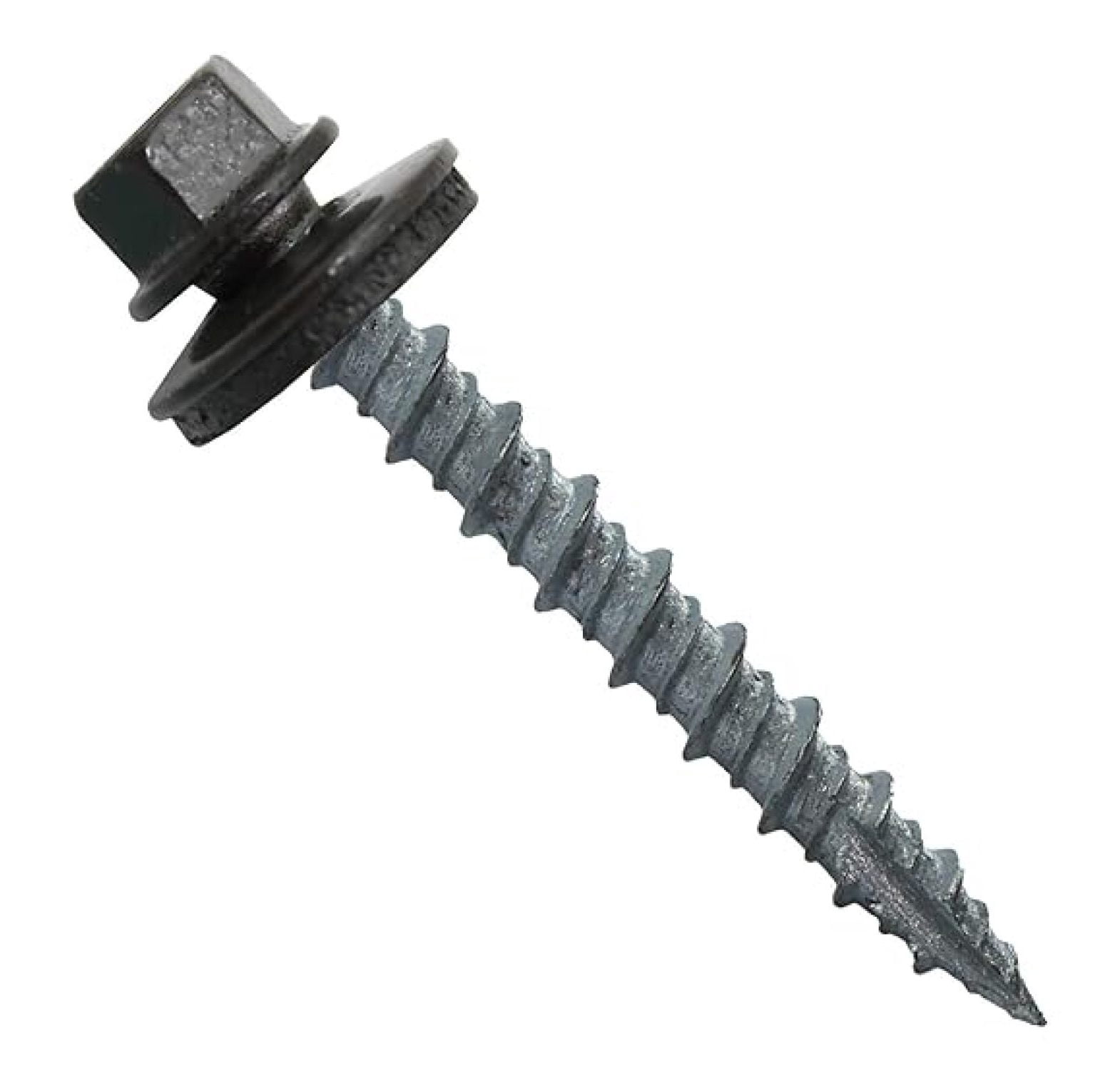 Metal Roofing Screws: (1000) 10 x 1-1/2" Dark Bronze Hex Head Sheet Metal Roof Screw. Self Starting Metal to Wood siding Screws. EPDM Washer. Colored Head