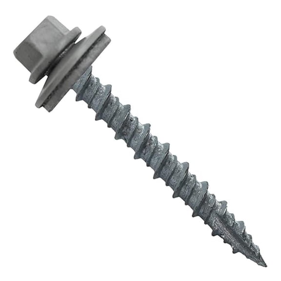 Metal Roofing Screws: (1000) 10 x 1-1/2" Slate Hex Head Sheet Metal Roof Screw. Self Starting Metal to Wood siding Screws. EPDM Washer. Colored Head