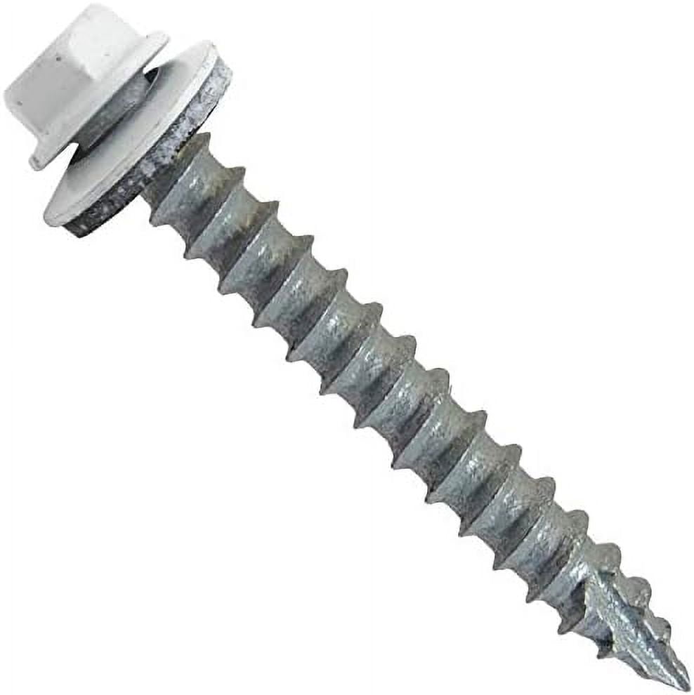 Metal Roofing Screws (250) Screws X 2" Brite White Hex Head Sheet Metal Roof Screw. Self