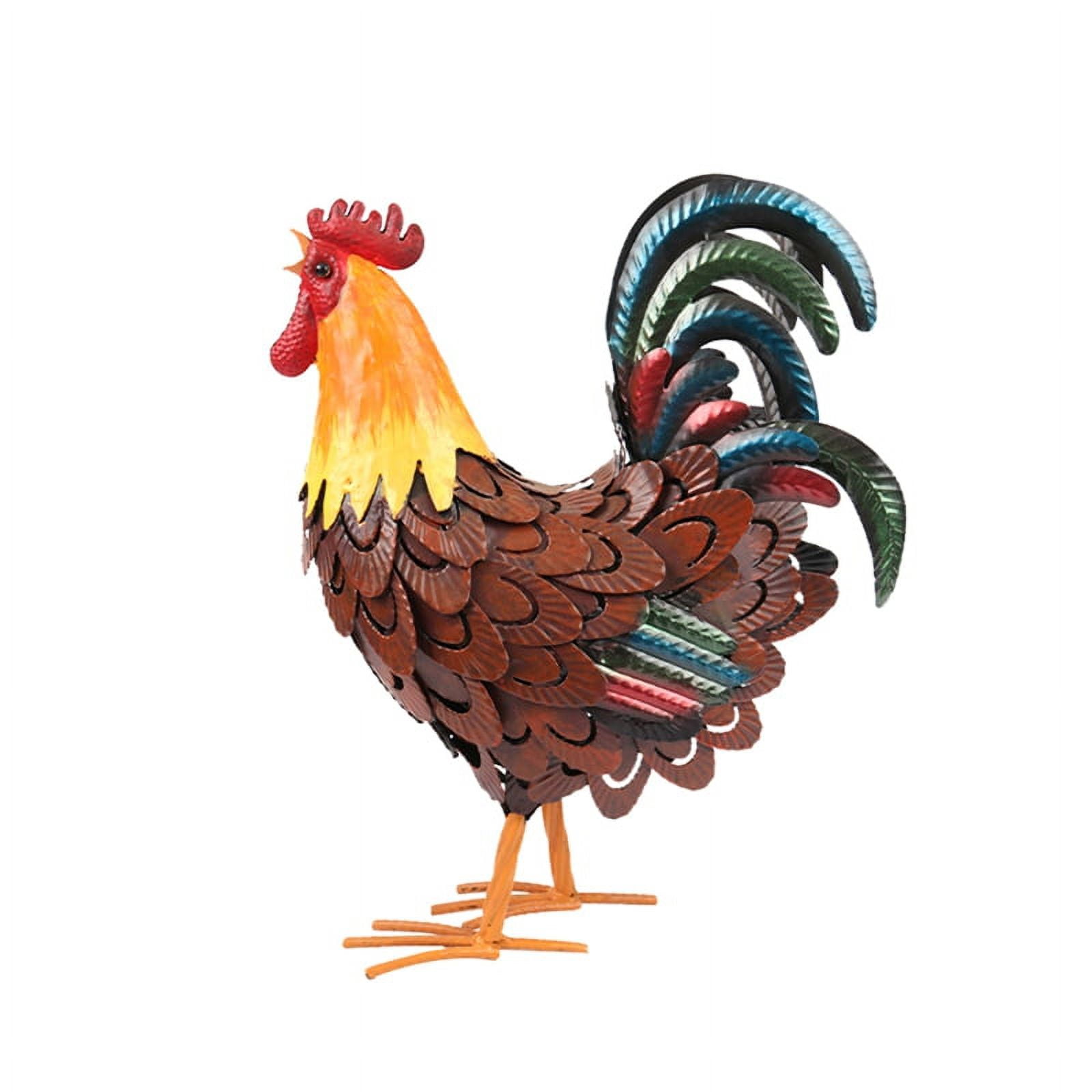 Metal Rooster Decor, Chicken Decor,Outdoor Garden Statues, Chicken Sculpture for Backyard Decor & Lawn Ornaments