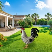 Metal Rooster Garden Statue Outdoor Decor Yard Art Chicken Decoration for Home Patio Lawn Backyard Farmhouse Kitchen