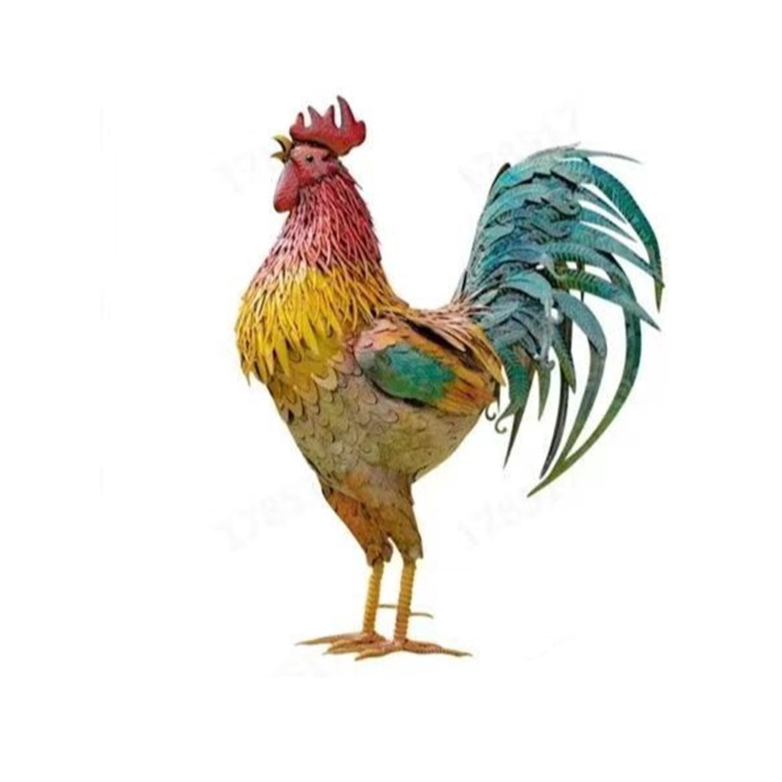 Metal Rooster Garden Statue Outdoor Decor, Yard Art Chicken Decoration for Home Patio Lawn Backyard, Rustic Farmhouse Kitchen Accent