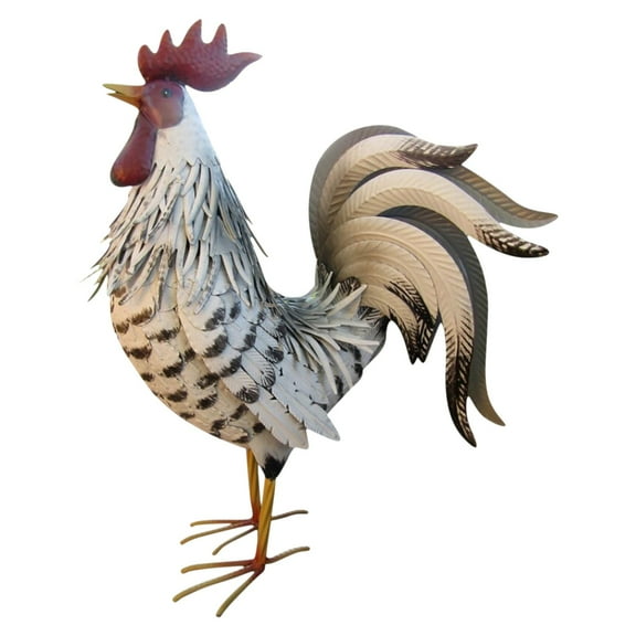 Metal Rooster Garden Statues & Sculptures, Chicken Yard Art Decor Standing Animal 𝐋awn Ornament for Backyard Patio Kitchen Decorations