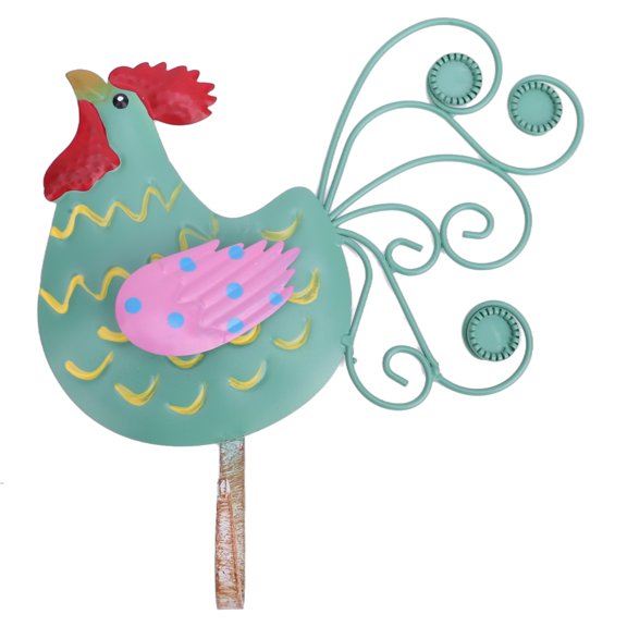 Metal Rooster Wall Hanger Decorative Single Hook for Towels Aprons Entryway Kitchen Hallway Farmhouse Utility Display
